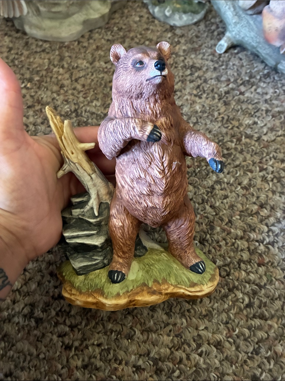 Standing Brown Bear Resin Sculpture - Home Art Decor